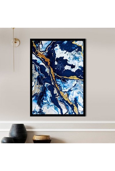 Lacivert & Gold Detaylı 1 Çerçeve ve Poster - SO1107