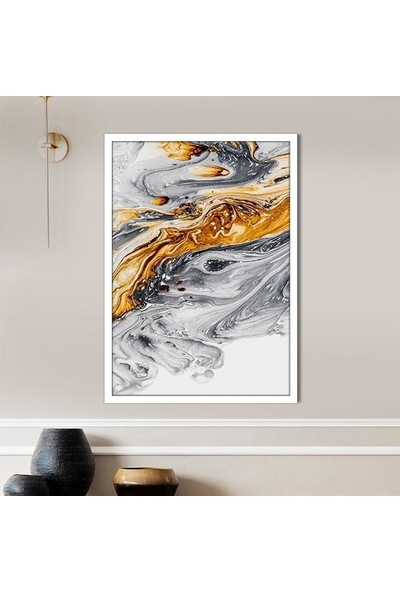 Turuncu - Gri Soyut 2 Çerçeve ve Poster - SO1091