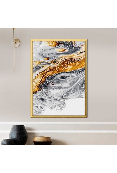 Turuncu - Gri Soyut 2 Çerçeve ve Poster - SO1091