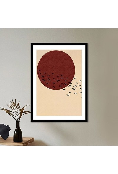 Kızıl Güneş ve Kuşlar 1 Çerçeve ve Poster  - IL1046