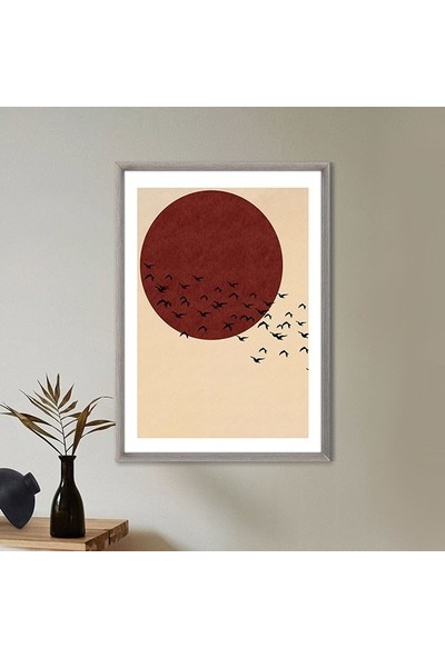 Kızıl Güneş ve Kuşlar 1 Çerçeve ve Poster  - IL1046