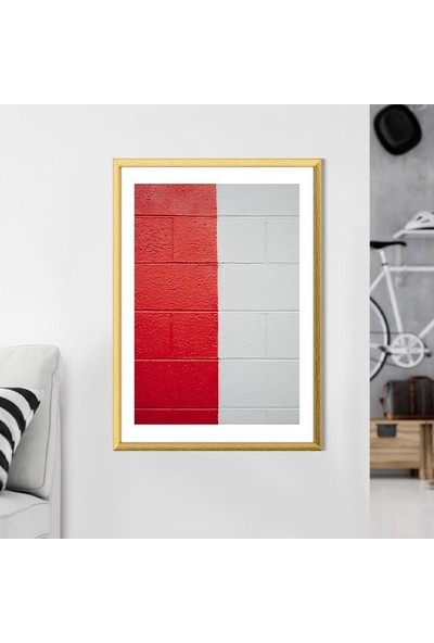 Kırmızı - Beyaz Duvar 2 Çerçeve ve Poster - SO1148