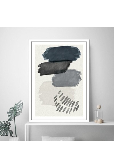 Siyah - Gri Geometrik Desenler 1 Çerçeve ve Poster - SO1079