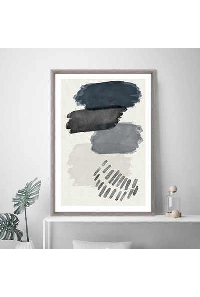Siyah - Gri Geometrik Desenler 1 Çerçeve ve Poster - SO1079