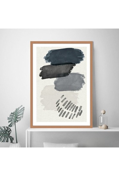 Siyah - Gri Geometrik Desenler 1 Çerçeve ve Poster - SO1079