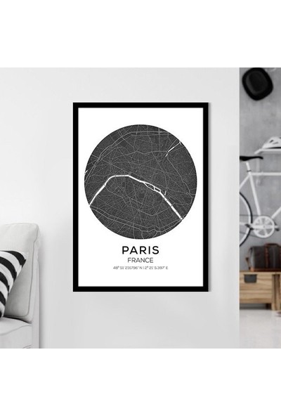 Paris Harita 1 Çerçeve ve Poster - SH1004