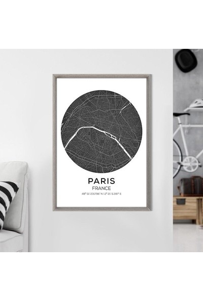 Paris Harita 1 Çerçeve ve Poster - SH1004