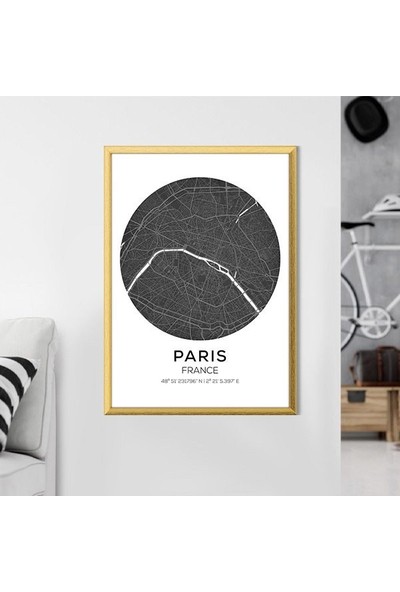 Paris Harita 1 Çerçeve ve Poster - SH1004
