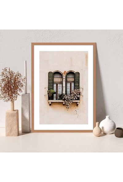 Yeşil Pervazlı Pencere 1 Çerçeve ve Poster -  M1025