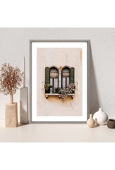 Yeşil Pervazlı Pencere 1 Çerçeve ve Poster -  M1025