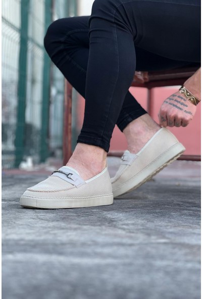 Wagoon WG060 Bej Triko Babet Erkek Casual Ayakkabı