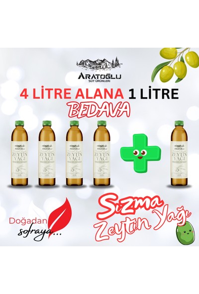 Naturel Sızma Zeytinyağı 0.3 Dizem 5 Lt Al 4 Lt Öde