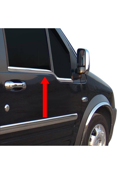 Ford Connect Panel Van Krom Cam Çıtası (Paslanmaz Çelik) - 2002-2014 Modeller (2 Parça)