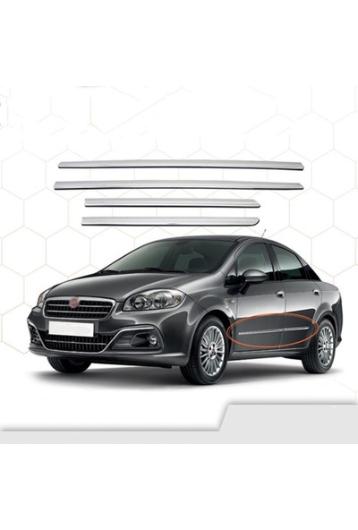 Fiat Linea Sd Krom Yan Kapı Çıtası (Paslanmaz Çelik) - 2012-2017 Modeller (4 Parça)