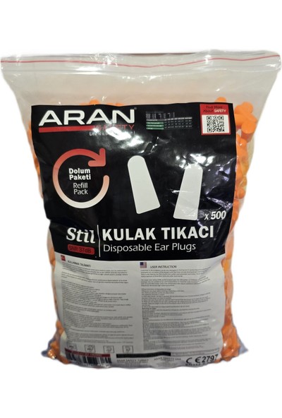 Aran Safety Aran Dökme Kulak Tıkacı 500 Çift