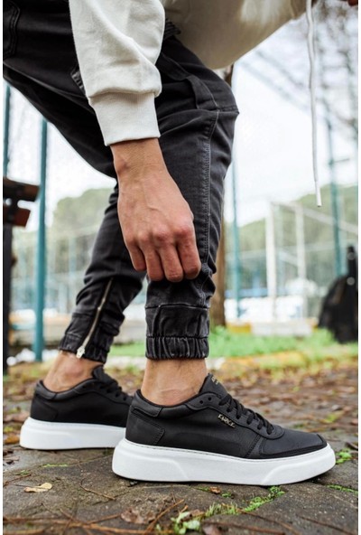 Aradım Taradım Knack Günlük Ayakkabı 222 Siyah (Beyaz Taban)