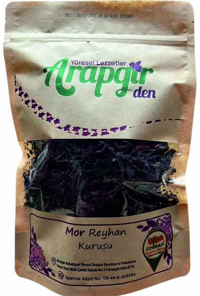 Arapgir Mor Reyhanı Demleme Mor Reyhan Kurusu 50 gr (Kraft)