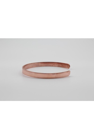 2'li Set Cam Kırığı ve Minimalist Düz Saf Bakır Bileklik