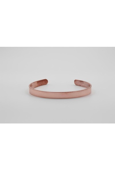 2'li Set Cam Kırığı ve Minimalist Düz Saf Bakır Bileklik