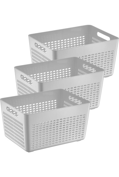Arar Home Gri 3'lü 9 Litre Dolap Içi Organizer Düzenleyici