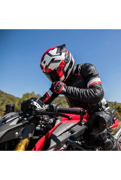 Arai Quantic Face Red Kapalı Kask