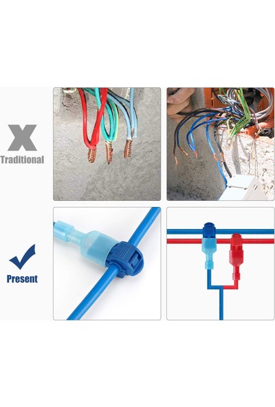 20 Adet T Bağlantı Bağlantısı, Araç Elektrik Hırsızı, T-Tap Elektrik Konnektörü,