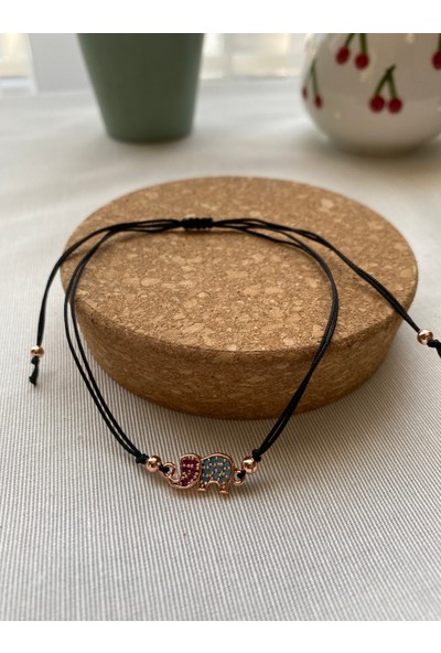 Arasera Siyah Renk Zirkon Taş Detaylı Çelik Xupıng VİP İp Bileklik