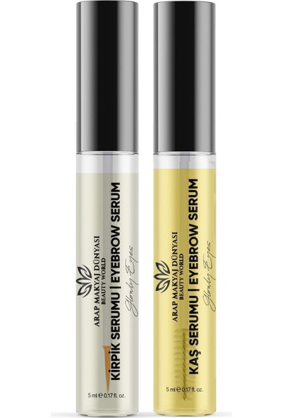 Arap Makyaj Dünyası Kaş ve Kirpik Serumu 2×10 ml – Peptid ve Vitamin Destekli, Güçlendirici ve Canlandırıcı Etki, Dermatolojik Testli