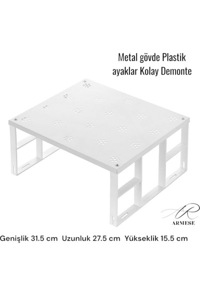 1 Adet Dolap Içi Düzenleyici Raf Tabak Bardak Rafı Metal Raf