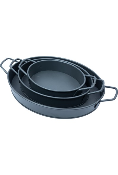 Oval Tepsi Büyük Boy Siyah