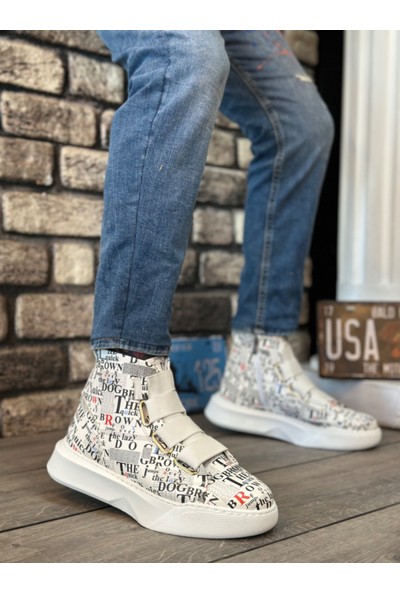 BA0142 Bantlı Erkek Yüksek Taban Rakamlı Spor Bot