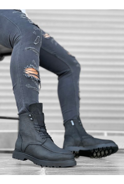 Aradım Taradım BA0212 İçi Dışı Hakiki Nubuk Deri Gri Erkek Bot