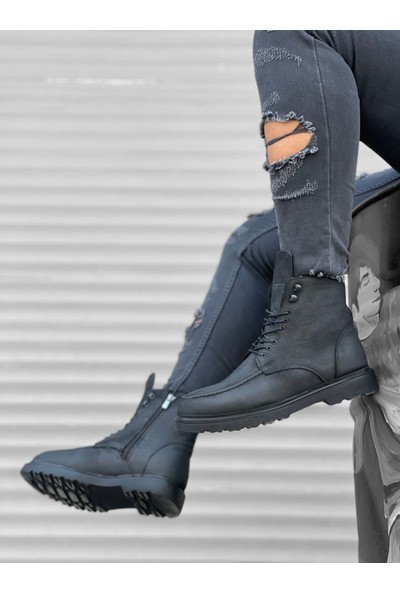 Aradım Taradım BA0212 İçi Dışı Hakiki Nubuk Deri Gri Erkek Bot