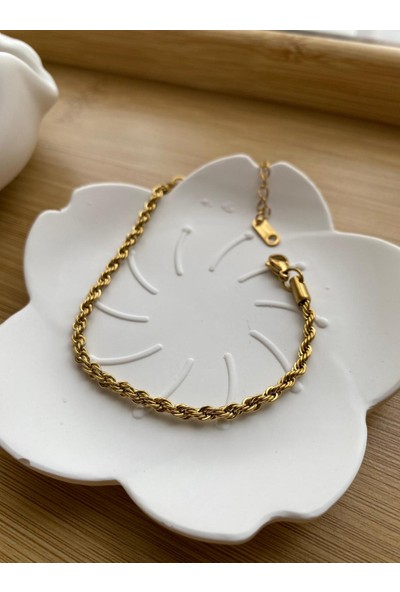 Arasera 14 Ayar Kaplama Burma Çelik Bileklik