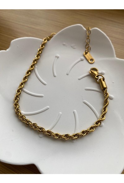 Arasera 14 Ayar Kaplama Burma Çelik Bileklik