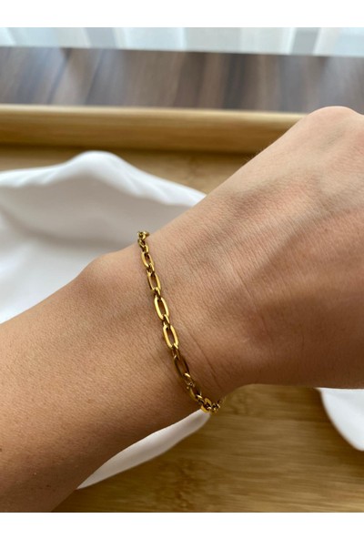 Arasera 14 Ayar Kaplama Çelik Bileklik