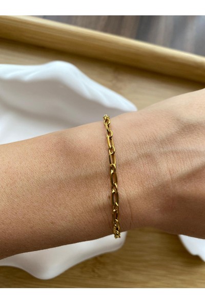 Arasera 14 Ayar Kaplama Çelik Bileklik