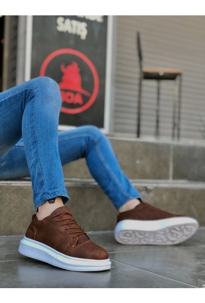 Aradım Taradım BA0548 Boa Kalın Yüksek Taban Siyah Bağcıklı Spor Erkek Ayakkabı