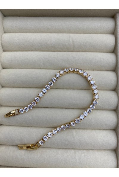 Arasera Çelik Kuyumcu Model Altın Renk Su Yolu Bileklik