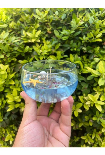 ARALMİNİ Sophia Akvaryum Tasarım Fanus Okyanus Kokulu Mum