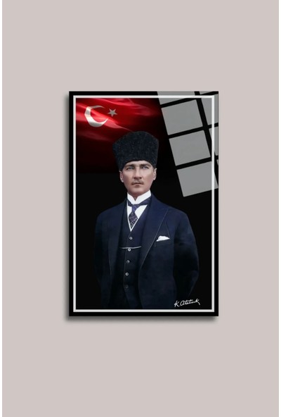AR AJANS KANVAS TABLO Makam Atatürk Portresi Istiklal Marşı ve Gençliğe Hitabe 3 Lü Set Cam  Tablo