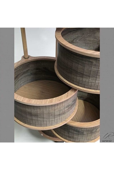 Ar Armese 3 Katlı Ahşap Sebzelik Dayanıklı Mdf, Uv Baskılı, Şık Tasarım Karaçalı