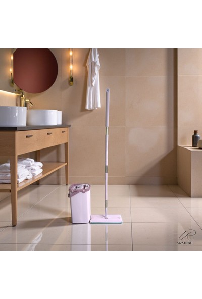 Ar Armese Yeni Nesil Paspas ve Mop 8 Lt Su Hazneli, Mikrofiber Başlıklı, Çift Bölmeli Temizlik Seti