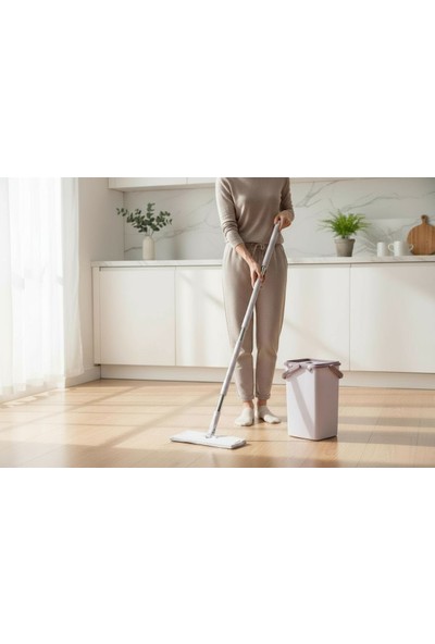 Ar Armese Yeni Nesil Paspas ve Mop 8 Lt Su Hazneli, Mikrofiber Başlıklı, Çift Bölmeli Temizlik Seti