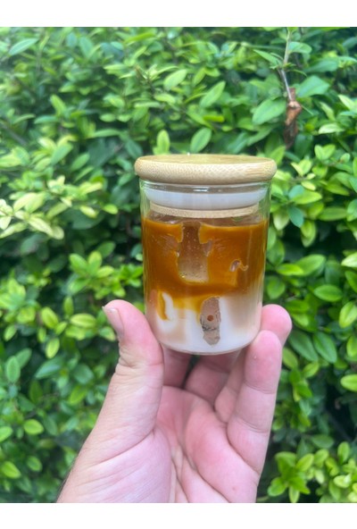 ARALMİNİ Buzlu Kahve Tasarımlı Dekoratif Mum Jel Parafin Kokulu Mum