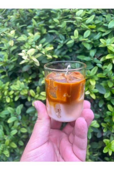 ARALMİNİ Buzlu Kahve Tasarımlı Dekoratif Mum Jel Parafin Kokulu Mum