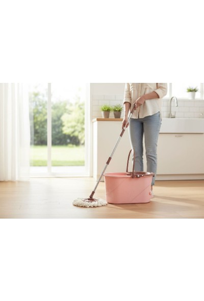 Ar Armese Yeni Nesil Paspas ve Mop Seti Mikrofiber,otomatik ,pembe