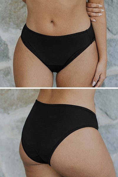 Peddon Regl Dönemine Özel Konforlu Pedkini Mayo Altı Süper Emici Düşük Bel Bikini Altı Siyah Regl Mayosu