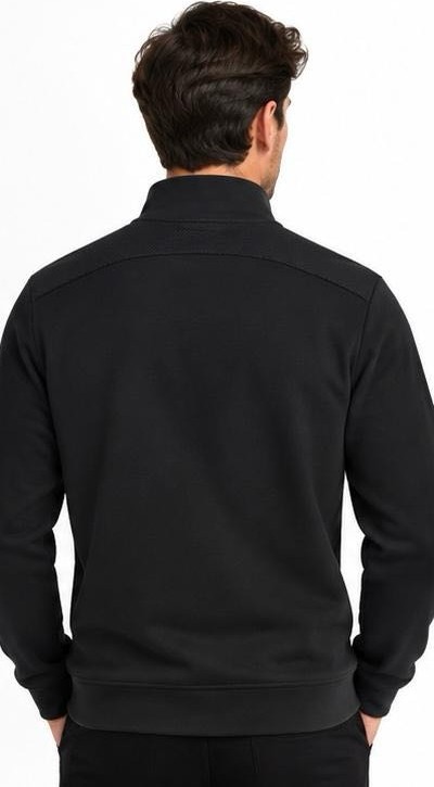 Lacoste Fermuar Yaka Siyah Regular Fit Uzun Kol