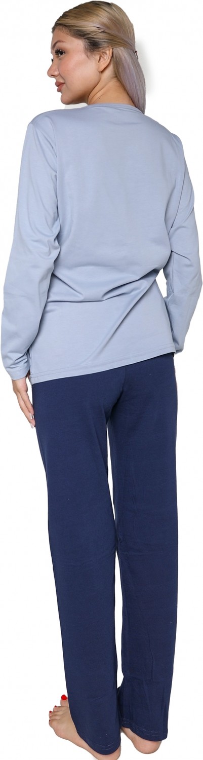 mery Kadın Uzun Kol Penye Pijama Takımı Lila Mery görsel 3